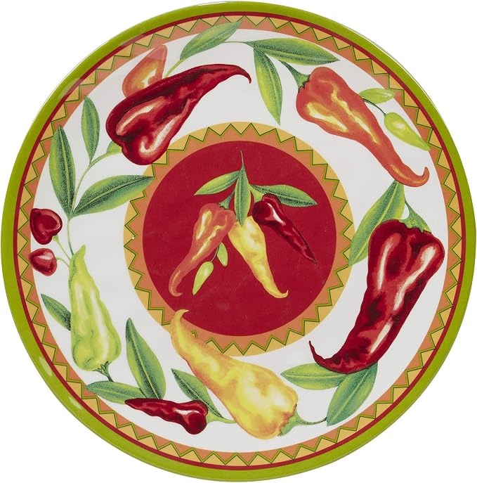 Certified International Red Hot 12 pc Melamine Dinnerware Set, Service for 4