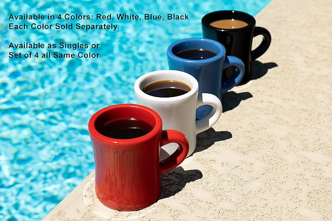 Culver 10-Ounce Ceramic Retro Diner Style Heavyweight Restaurant Mug, Two-finger C-handle (White, 1)