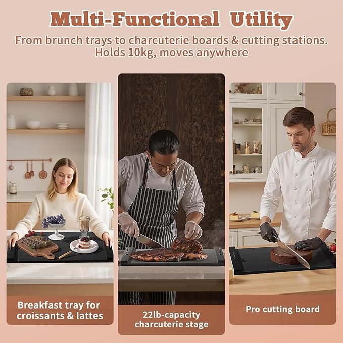 Gas Stove Top Cover: Wooden 30 * 22 Inches Electric Stovetop Covers, Noodle Board with Handles, Wood RV Cutting Board for Kitchen Counter