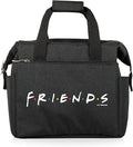 PICNIC TIME Friends On The Go Lunch Bag, Soft Cooler Lunch Box, Insulated Lunch Bag, (Warner Bro Friends - Black)