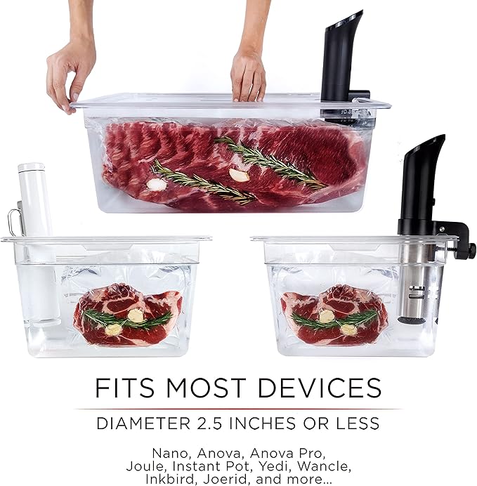 Väeske 12 + 26 QT Insulated Sous Vide Container Set with Lids & Neoprene Sleeves – Dual-Size Water Bath Containers for Precision Cooking – Compatible with Anova, Joule, Instant Pot, Nano