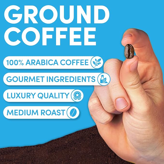 12 oz Ground Coffee, Colombia 100% Colombian Excelso, Medium Roast, Low Acid Coffee Grounds, Specialty Grade, Mold Free, 12 oz