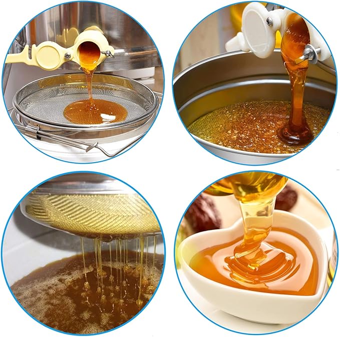 Stainless Steel Double Sieve Honey Strainer Filter for 5 Gallon Buckets Honey Extractor Equipment