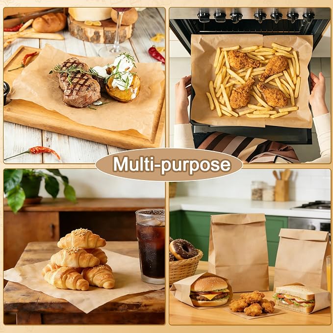 12x16 Inch Parchment Paper Sheets for Baking, 360 Count Thicker Precut Half Sheet Pan Liners, Unbleached Non-Stick Baking Paper for Oven Air Fryer Microwave, 450℉ Heat Resistant (360)