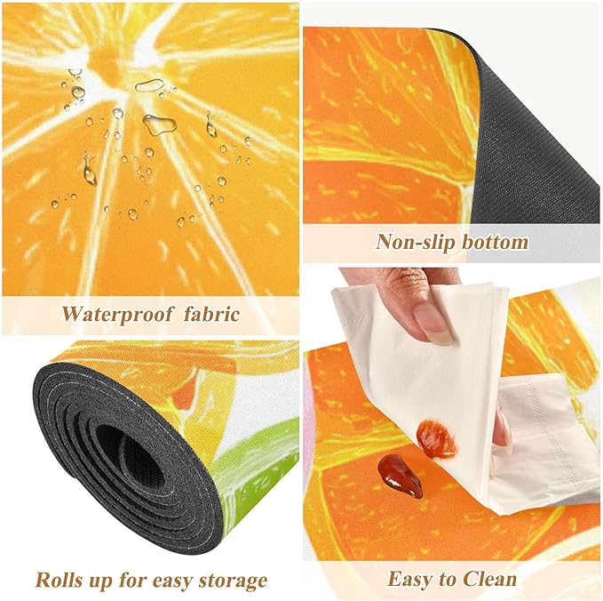 Multicolored Summer Citrus Slices Trivet Table Runner Heat Resistant 230F for Hot Dishes Pots Plates Kitchen Dining Table Protector Decorative 39.37 X 11.8 Inch