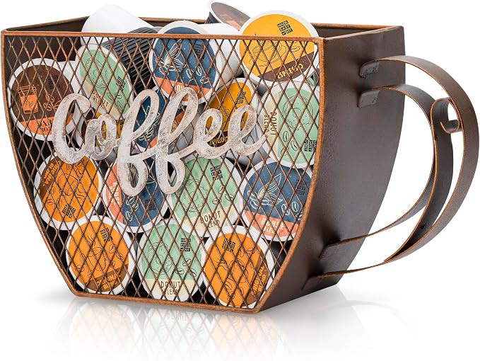 Made Easy Kit Coffee Pod Organizer - Home Coffee Bar Functional Décor - Café Station Countertop Storage Accessories (Coffee Cup (Mountable))