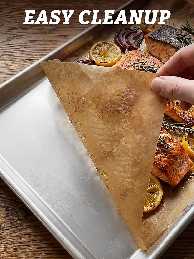 SMARTAKE 500 Pcs Parchment Paper Baking Sheets, 12x16 Inches Non-Stick Precut Baking Parchment, for Baking Grilling Air Fryer Steaming Bread Cup Cake Cookie and More (Unbleached)