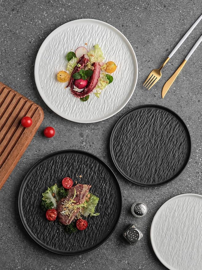 Ceramic Dinnerware set with Mugs for 4, 20 pcs, Dish set for 4 | Porcelain Plates and Bowls Cup Set for Kitchen, White Dishware Sets Stoneware Dinner Plates Sets Platos de Cocina Vajilla