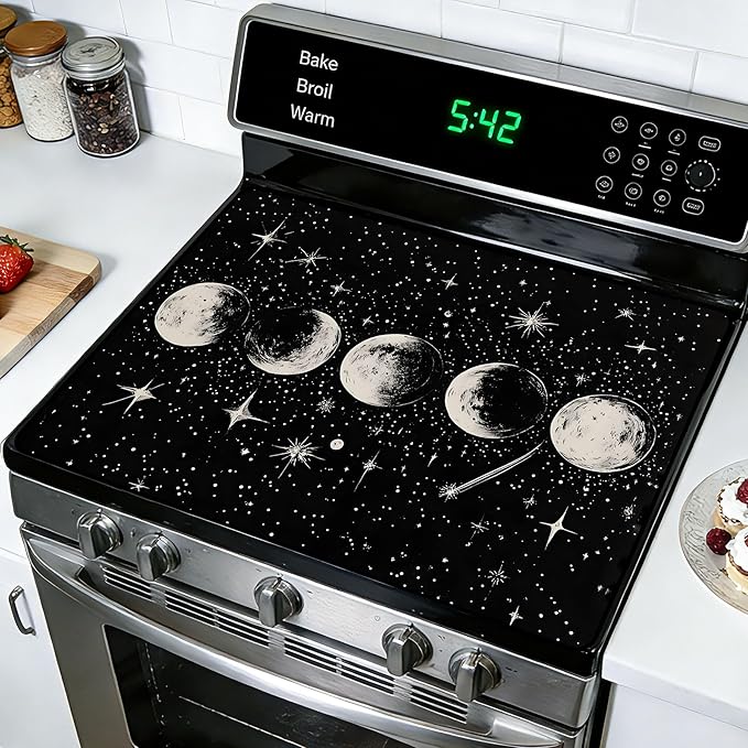 Stove Top Covers for Electric Stove: Heat Resistant Protector Glass Stove Top Expands Counter Space, Stylish Kitchen Decor (G253992)