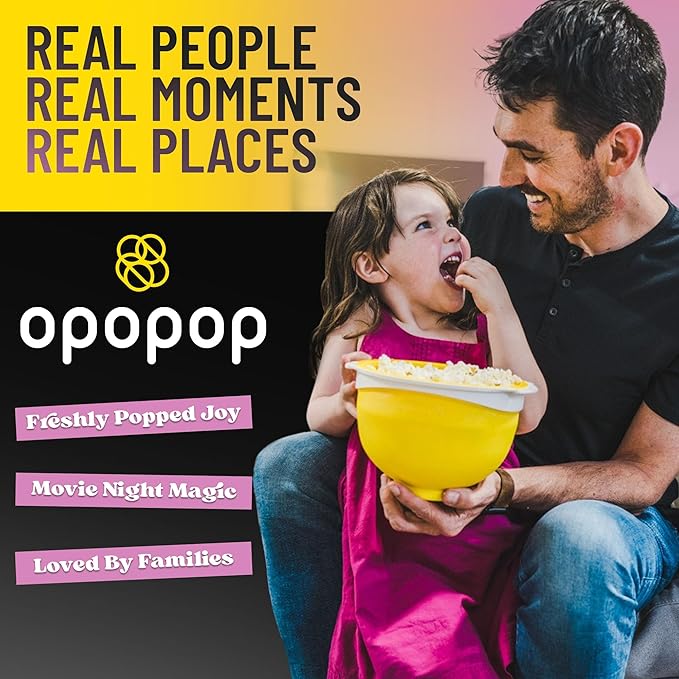 Opopop Microwave Popcorn - Variety 4-Pack Gourmet Popcorn Kit, Collapsible Silicone Popcorn Popper, Popcorn Maker, Gluten Free Snacks Variety Pack, BPA-Free and Dishwasher Safe (New Flavors)