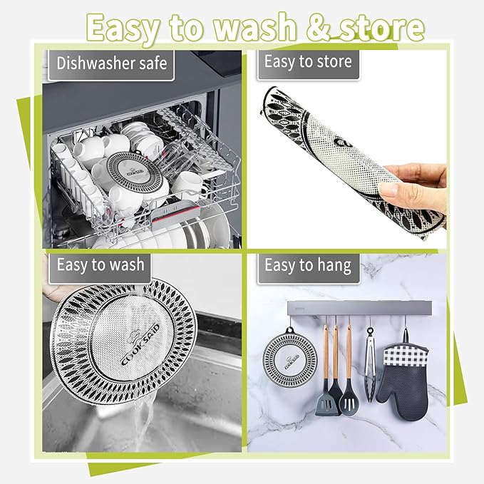 Cook's Aid 2PCS Silicone Induction Cooktop Protector Cover Mat 11"(Magnetic) | 230°C (450℉) Heat-Resistant Induction Stove Protector | Multifunctional Silicone Mat (Logo CK)