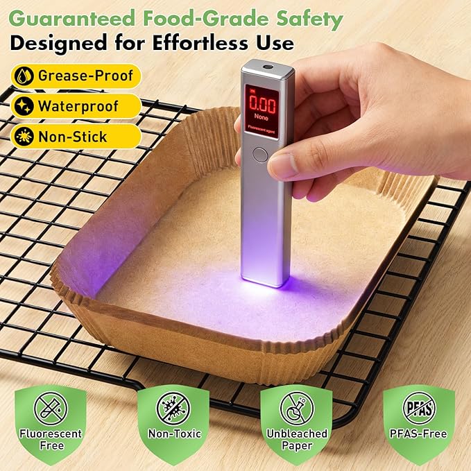 200Pcs 8x5.5 Inch Air Fryer Liners Disposable, Airfryer Paper Liners for 5-8 QT, Liners Paper Oil Proof and Easy Cleanup, Non Stick Air Fryers Accessories, Baking Liners, Parchment Paper Sheets