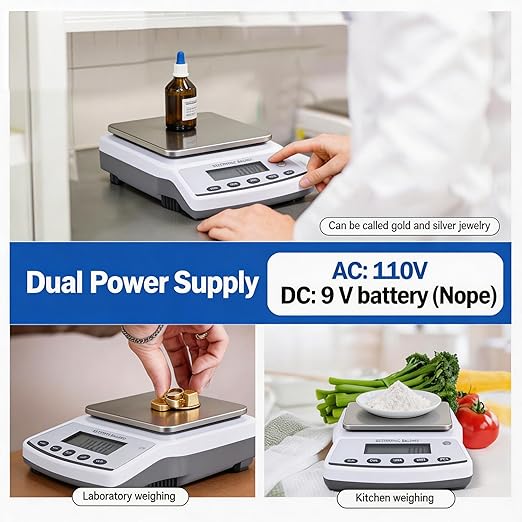 Lab Analytical Balance Scale 5000g x 0.01g High Precision Laboratory Analytical Scale – Lab Jewelry Scientific Use