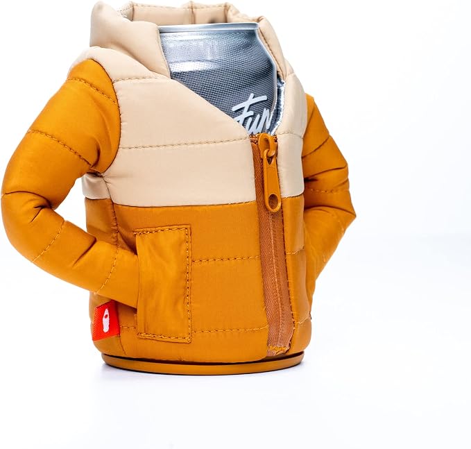 Puffin - The Puffy Beverage Jacket, Insulated Can Cooler (Honey Brown/Taco Tan)