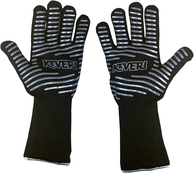 BBQ Grill Gloves, EN407 Certified — Heat Resistant up to 932°F (500°C) | Polyaramid Fiber, Non-Slip Grip, Oven & Smoker Gloves for Men & Women