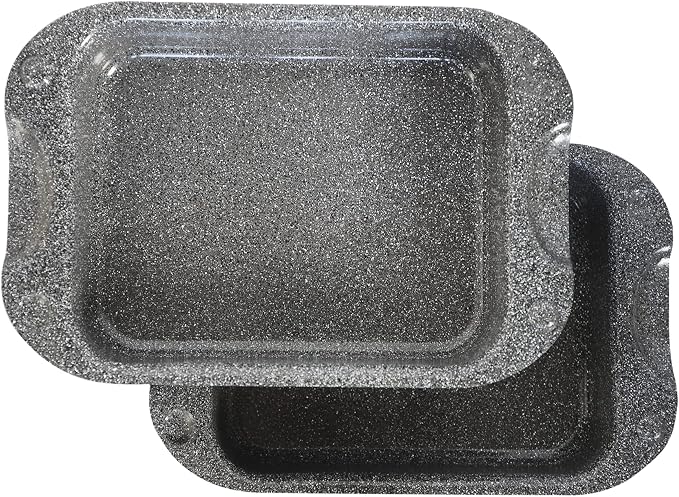 DaTerra Cucina - Nonstick Ceramic Coated Dual Roasting Pan Set – 2 Identical Pans, Oven Safe, Ideal for Roasting, Baking, Searing, Braising, Casseroles, Fits Most Toaster Ovens - 13 x 8 x 4.25
