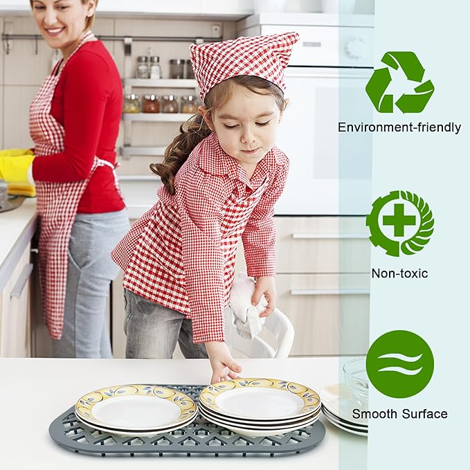 SAMSIER Silicone Sink Protectors Mats (13x11 & 14x12 & 16x12 & 18x16 & 19x14 & 21x16 & 22x13 & 25x16 & 26x14 & 28x14 & 30x16) for Bottom of Kitchen Sink (13”x11”, 2 Packs)