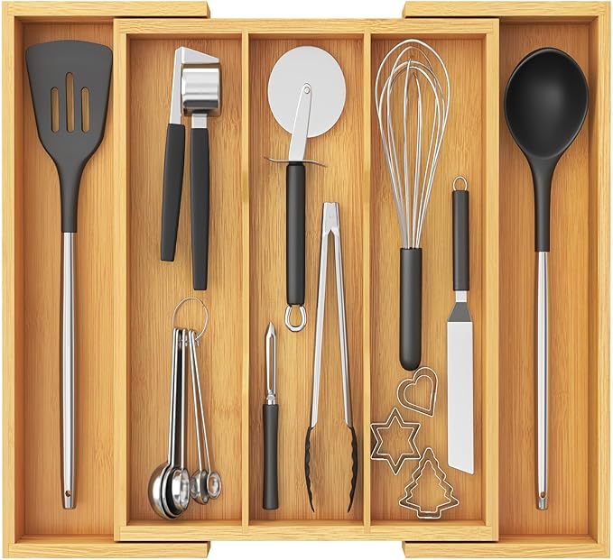Lifewit Utensil Organizer for Kitchen Drawer Utensil Drawer Organizer