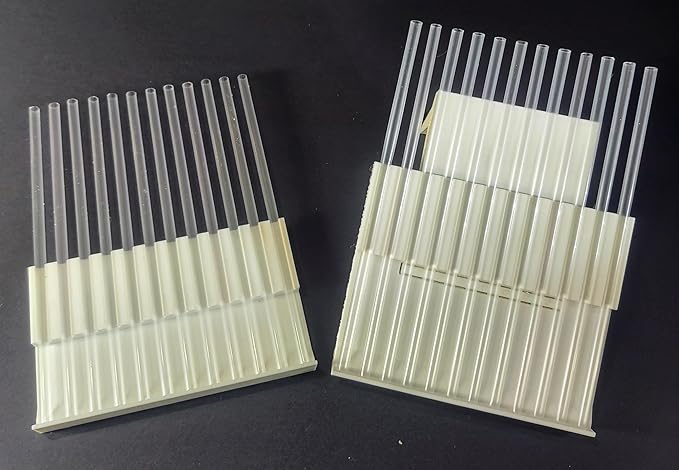 Pair of Honey Straw Filling Machine Extra Holder - Holds 12 Straws at once for Sealing - One with Built-in Stop and one for Freehand