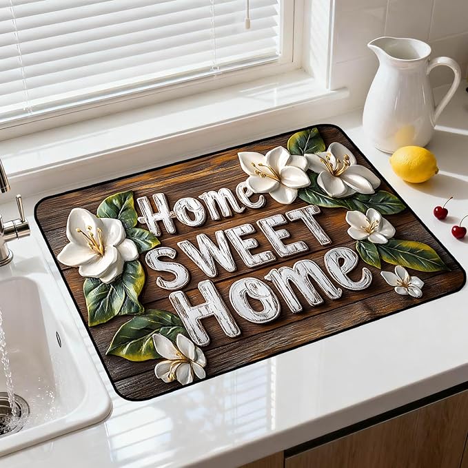 Stove Top Cover for Electric Stove, Vintage Farmhouse Style Glass Cooktop Protector, Multi-functional Kitchen Counter & Washer Top Cover