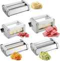 Ultimate Pasta Machine Attachment Set- Includes 5 Different Cutters for Homemade Spaghetti, Fettucini, Ravioli, Angel Hair- Durable & Compatible w CucinaPro & other Makers- Pasta Cooking Made Easy