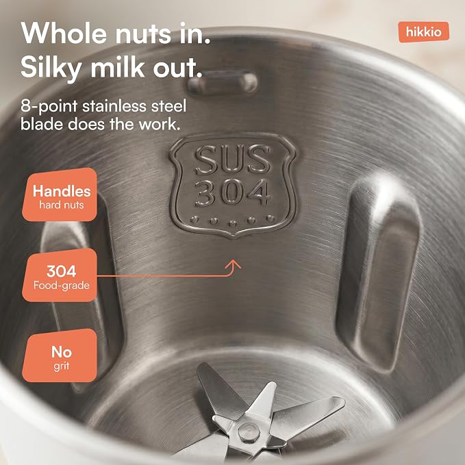 8-in-1 Nut Milk Maker Machine – Homemade Soy, Almond, Oat & Coconut Plant-Based Milk Maker – Delay Start, Keep Warm, Self-Cleaning – 20 oz