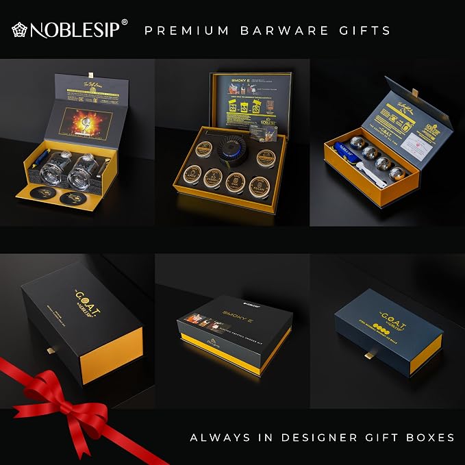 NobleSip® Whiskey BASEBALL Glasses 𝗣𝗥𝗘𝗠𝗜𝗨𝗠 Set: 2 Glasses, 2 Steel Chilling Balls, 2 Coasters. Best for a Player, Coach, Fan to enjoy his Old Fashioned, Cocktails. Home bourbon bar gift