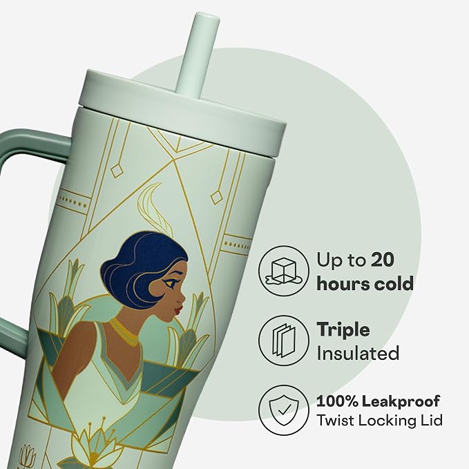 Corkcicle Cruiser - Insulated Tumbler with Handle - Keeps Drinks Cold 20 Hours - Spill-Proof Dual Lid - Triple-Insulated - Summer Drinkware Gift - Keeps Drinks Ice Cold - 22 oz - Tiana