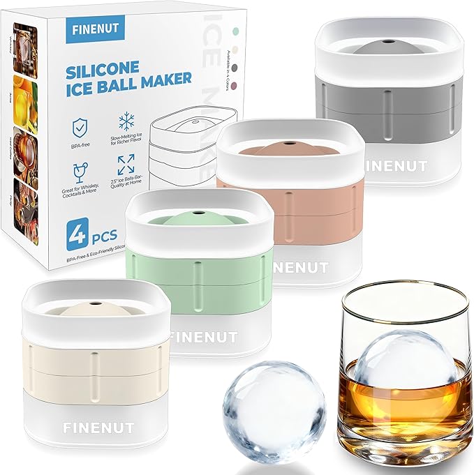 Silicone Ice Ball Mold with Lid, 4 Pack & Silicone Lids for Bowls,Pot Holders - 9-Pack