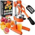 Zulay Kitchen Cast Iron Juicer - Heavy Duty Manual Juicer with Detachable Strainers for Easy Cleaning, Orange Juice Press for Citrus Fruits, Perfect for Bartenders, Juice Lovers & Health Enthusiasts