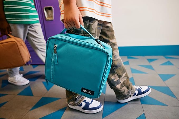 PackIt(R) Freezable Classic Lunch Box, City Charcoal, Built with EcoFreeze(R) Technology, Collapsible, Reusable, Zip Closure With Front Pocket and Buckle Handle, For Work Lunch
