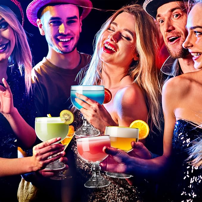 Tanlade 8 Pack 21.5 oz Margarita Schooner Glasses Bulk Extra Large Claw Shaped Shrimp Glasses Big Goblet Style Schooner for Cocktail, Coronaritas, Margaritas (Colorful)