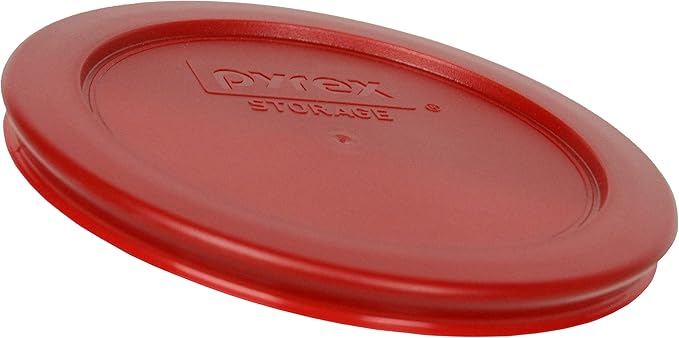 Pyrex 7200 2 Cup Glass Bowls & 7200-PC Poppy Red Food Storage Replacement Lids (6-Pack) - Made in the USA