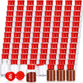 Amyhill 100 Pcs Plastic Spice Bottles Spice Jars with Red Cap Seasoning Jars Shaker 2 Oz/ 60ml Clear Bottle Containers with Shaker Lids for Storing for Spices, Herbs, Powders, Glitters Supplies