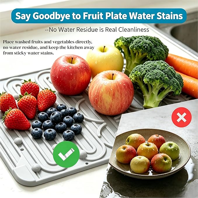 Silicone Baby Bottle Drying Mat, 20 Slots, BPA-Free Non-Toxic, Dishwasher Safe, Foldable Space-Saving Design for Nursery, Kitchen & Travel (Silicone Drying Mat)
