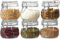 6 Pack 17oz Food Storage Jars with Airtight Lids, Preserving Seal Wire Clip Fastening Glass Containers, Canisters for Kitchen Organization, Flour, Cereal, Pasta, Sugar, Beans, Pickling Jars (17 Oz*6)
