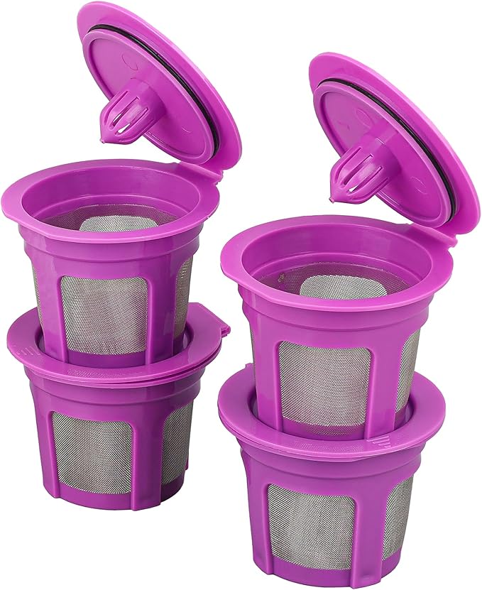 Irmidi 4 Pack K Cups Coffee Filters Compatible with Keurig Brewers 1.0 and 2.0Coffee Makers - Universal Kcup Filters Fit Refillable Kcup Coffee Pods