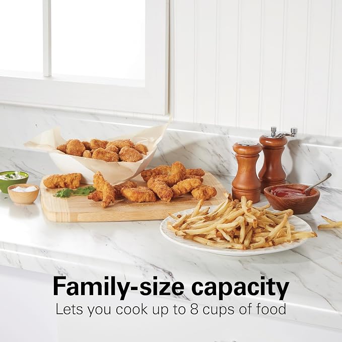 Hamilton Beach Professional Style Electric Deep Fryer With Basket | 3 Liter / 12 Cup Oil Capacity | 1500 Watts | Lid | Easy Detach Magnetic Cord | Stainless Steel | 35032