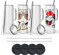 AGH 30oz Sublimation Straight Skinny Tumblers with Handle, 4 Pack Stainless Steel Coffee Mug with Handle, Insulated Tumblers with Lid & Straw, Portable Travel Tumblers for Coffee & Juice.