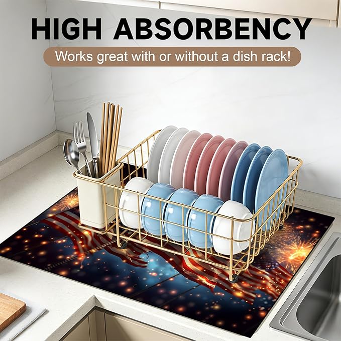 Stove Top Covers for Electric Stove: Independence Day Heat Resistant Protector Glass Stove Top Expands Counter Space, Stylish Kitchen Decor 28.5'' × 20.5''