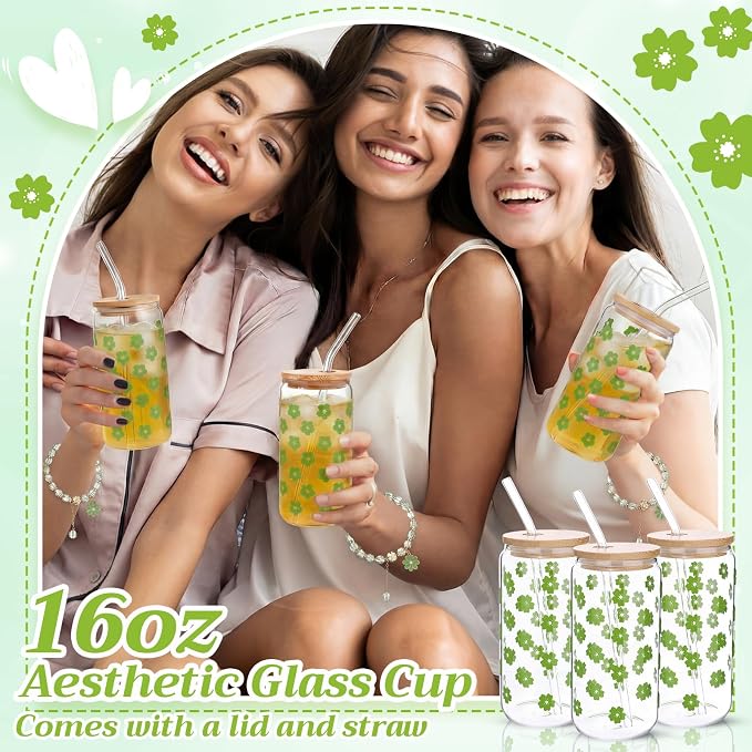 Vesici 73 Pcs Spa Sleepover Party Supplies Bulk Women 8 Sets Slumber Birthday Bridesmaid Gift Crochet Flower Glass Cup Eye Mask Hair Ties Gift Bag Bracelets Scrunchies Headband(Cherry Blossoms,Green)