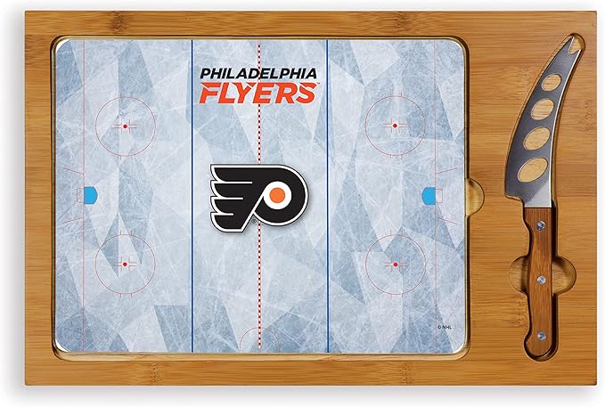 PICNIC TIME NHL unisex-adult NHL Icon Glass Top Cutting Board & Knife Set