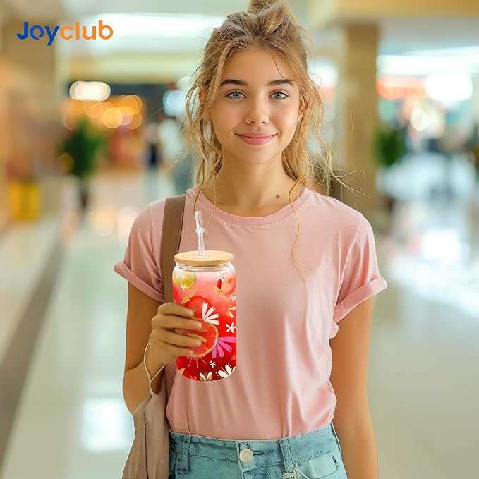Joyclub Bundle of 8 Set Sublimation Tumblers and 8 Pack Sublimation Glass Cups