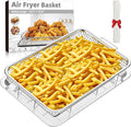 Air Fryer Basket for Oven,Extra Large 18.8" x 12.8" Oven Air Fryer Basket and Tray Set with 30 PCS Parchment Papers, THORSES Thickened Stainless Steel Air Fryer Pan and Crisper Tray for Frying Baking