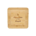 Pavilion - Life Is Better At The Beach - Square Cheese Board & Knife Set with Hidden Drawer, Charcuterie Board, Bread Board, 1 Count - Pack of 5, 13 x 13 x 1.25-Inches
