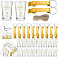 50 Sets Baby Shower Favor for Guests Acrylic Shot Glasses with Bottle Opener Keychains Thank You Tags and Bags Gender Reveal Party Favors for Guest Baby Shower Return Gift(Bee)