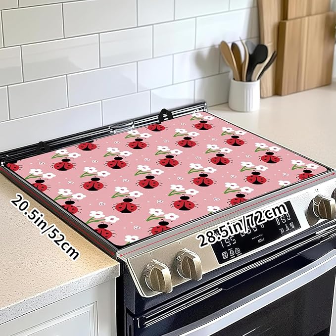 Decorative Electric Stove Top Covers, Heat Resistant Silicone Stove Cover Mat, Stove Top Protectors for Electric Flat Glass Stoves, Adds Extra Counter Space for Small Kitchens and Apartments