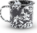 Crow Canyon Home Enamelware Mug, 12 ounce, Black/White Splatter (Single)