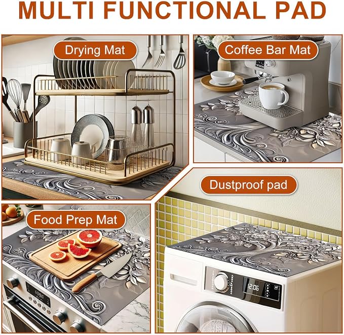 HOMETITUTE Tree of Life Stove Top Cover For Electric 28 x 20 inch Gas Stove Cover Pad Glass Flat Stovetop Covers Mat for Kitchen Fit Under Coffee Absorbent Mat Diatomite