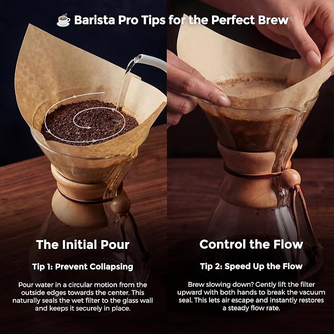 AGOGO Pour Over Coffee Maker Glass with 50pcs Paper Filters -for Home, Office, Camping, Cafes - Easy Clean Coffee Dripper Set (Soft Towel&Brush)(34oz Diamond Design w/Paper Filters)